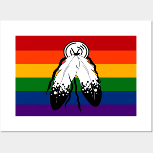 Seamless Repeating Two-Spirited Pride Flag Pattern Posters and Art